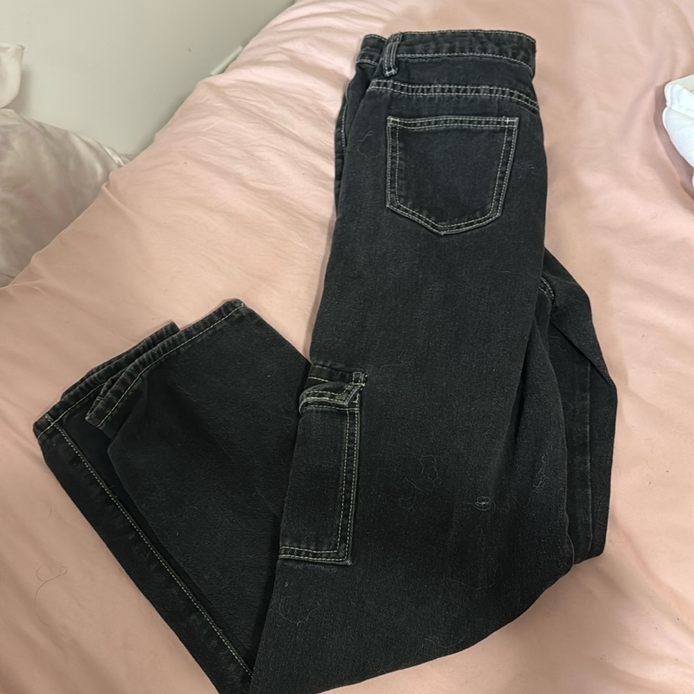 Black and white jeans